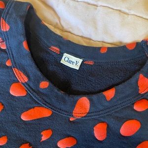 Clare V. Sweatshirt Large jaguar navy and red SOLD OUT